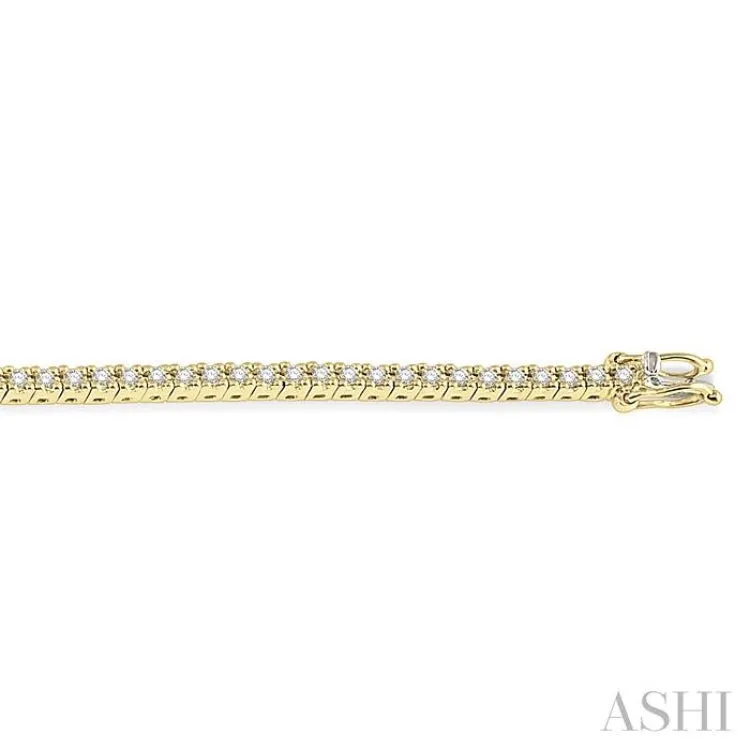 1 Ctw Close Fit Round Cut Diamond Tennis Bracelet in 10K Yellow Gold