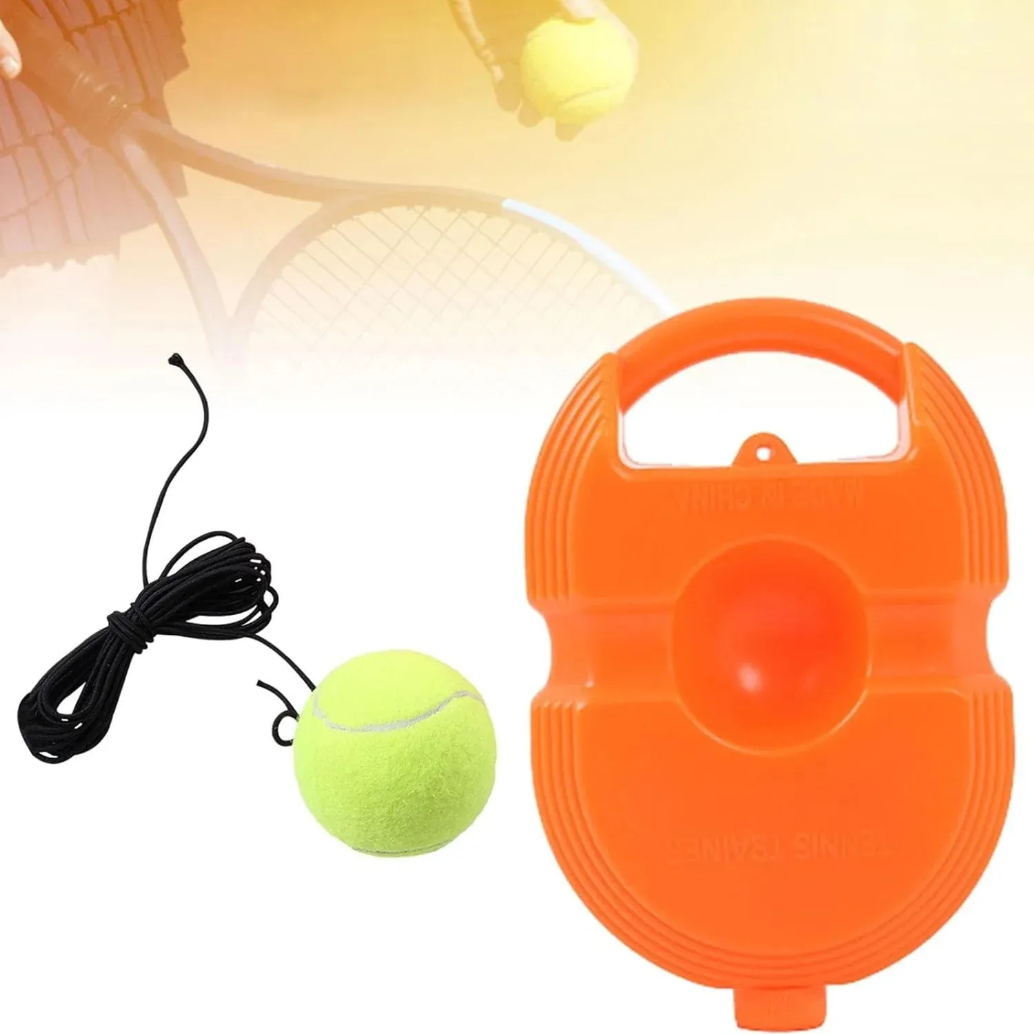 17599 TENNIS TRAINER REBOUND BALL WITH STRING, CONVENIENT TENNIS TRAINING GEAR, TENNIS PRACTICE DEVICE BASE FOR KIDS ADULTS