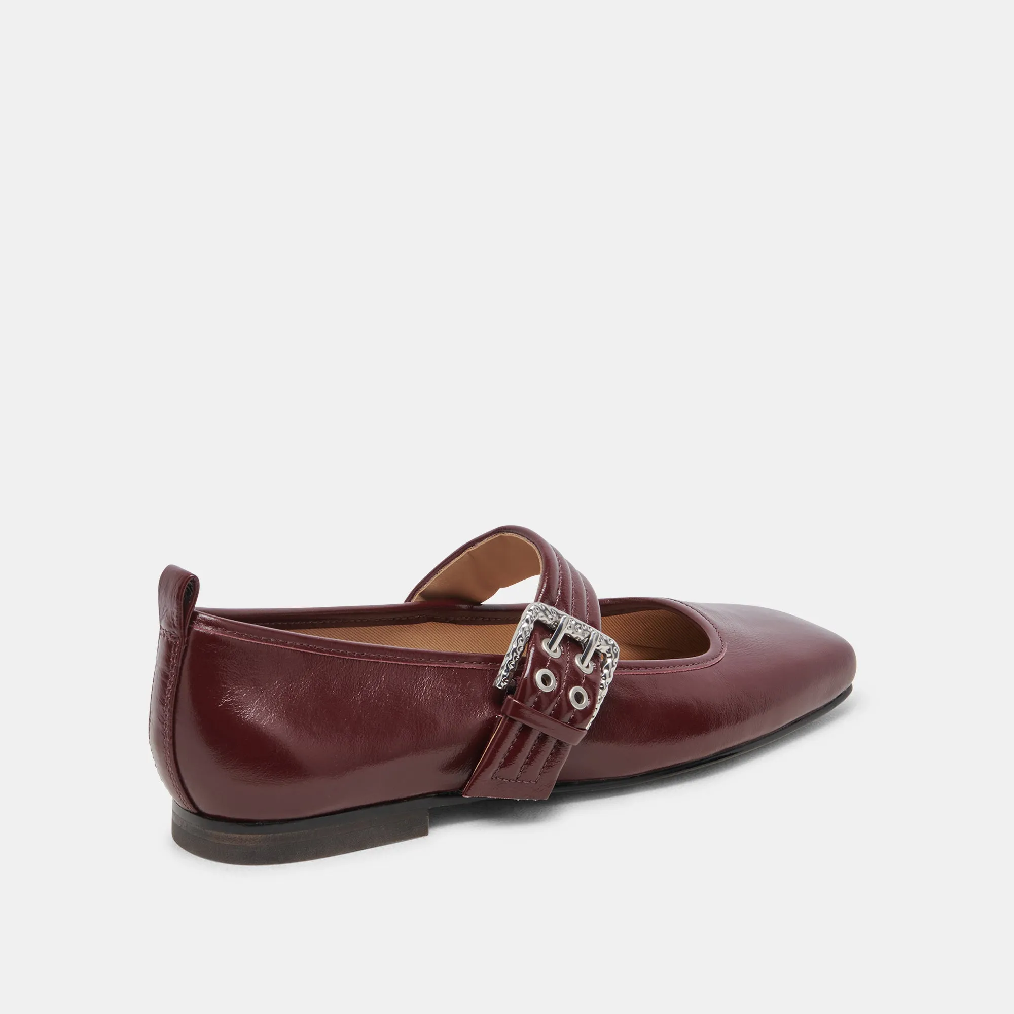 ARORA BALLET FLATS BURGUNDY CRINKLE PATENT