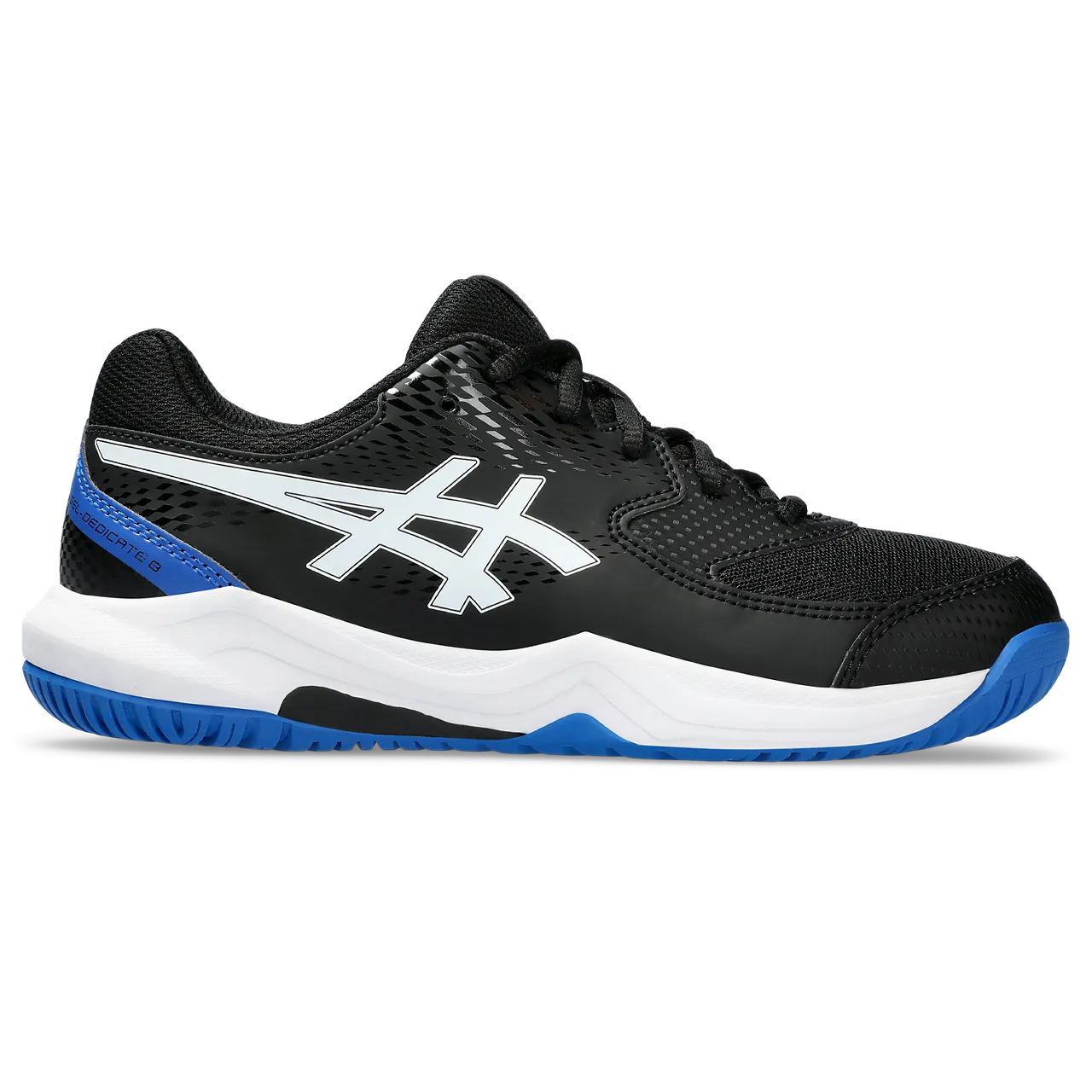 Asics Junior Gel Dedicate 8 Tennis Shoes Black Tuna Blue