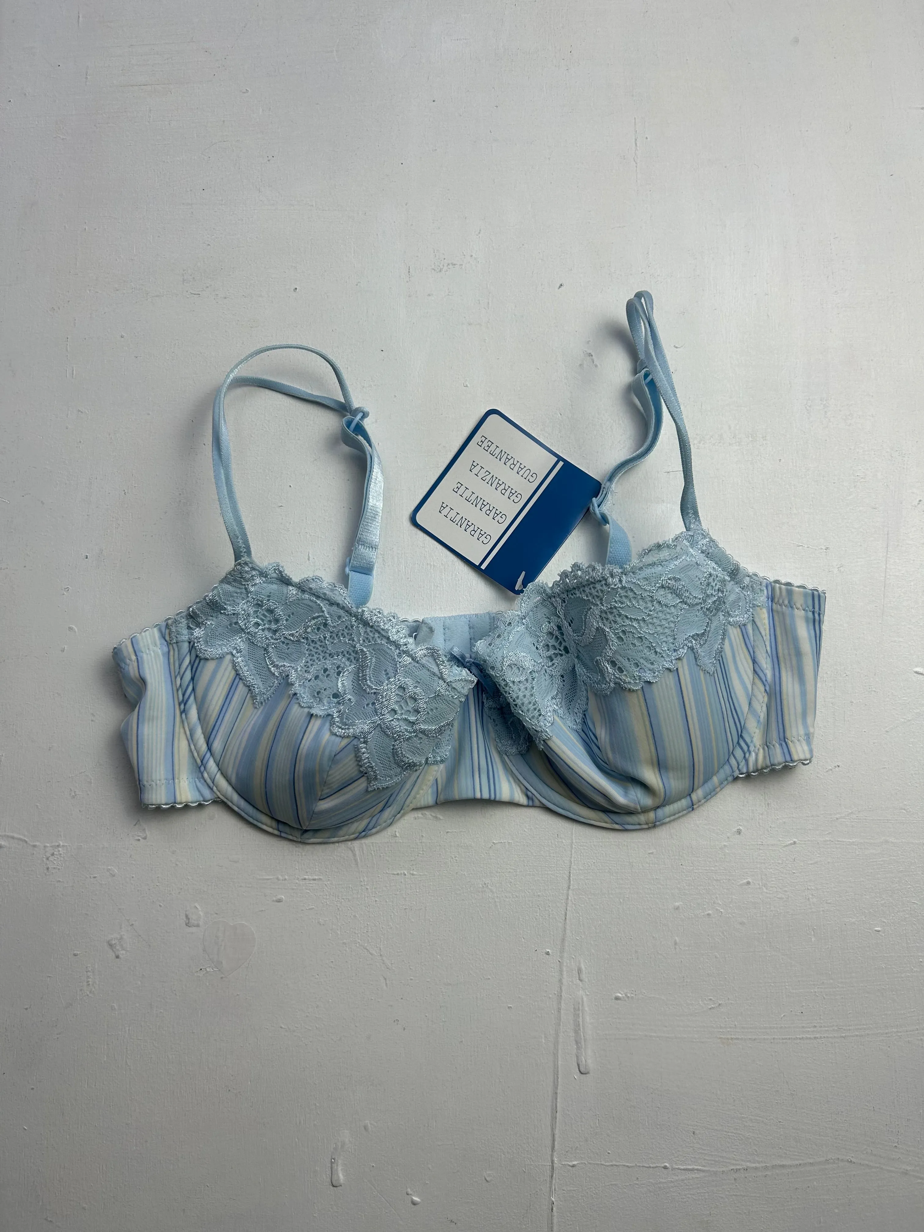 baby blue mesh lace balcony vintage bra