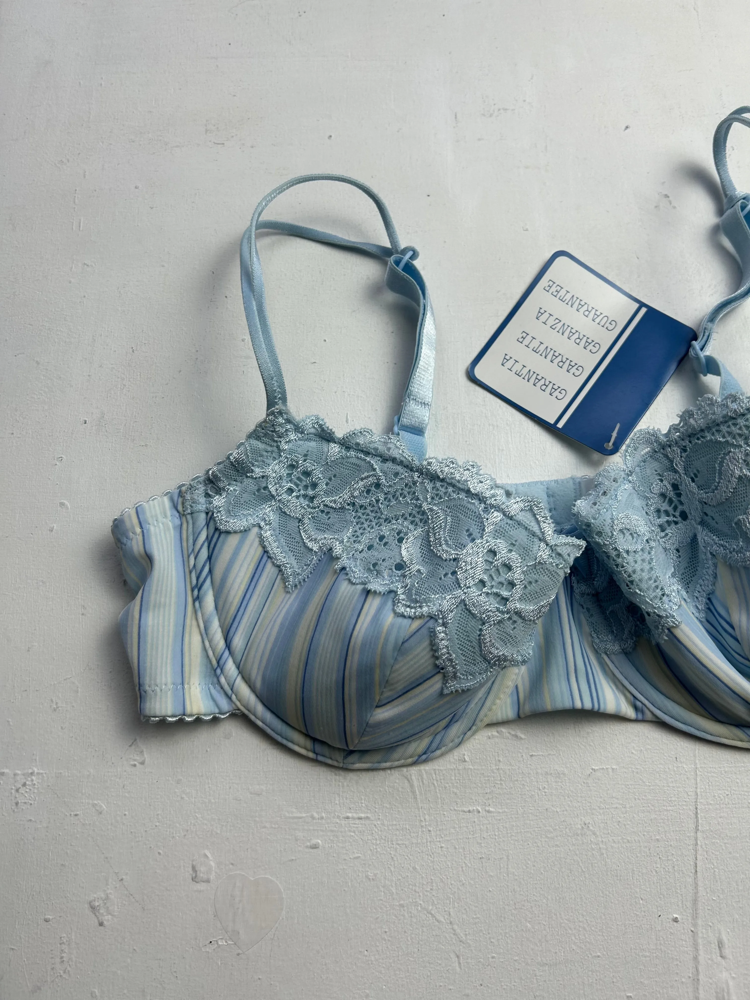 baby blue mesh lace balcony vintage bra