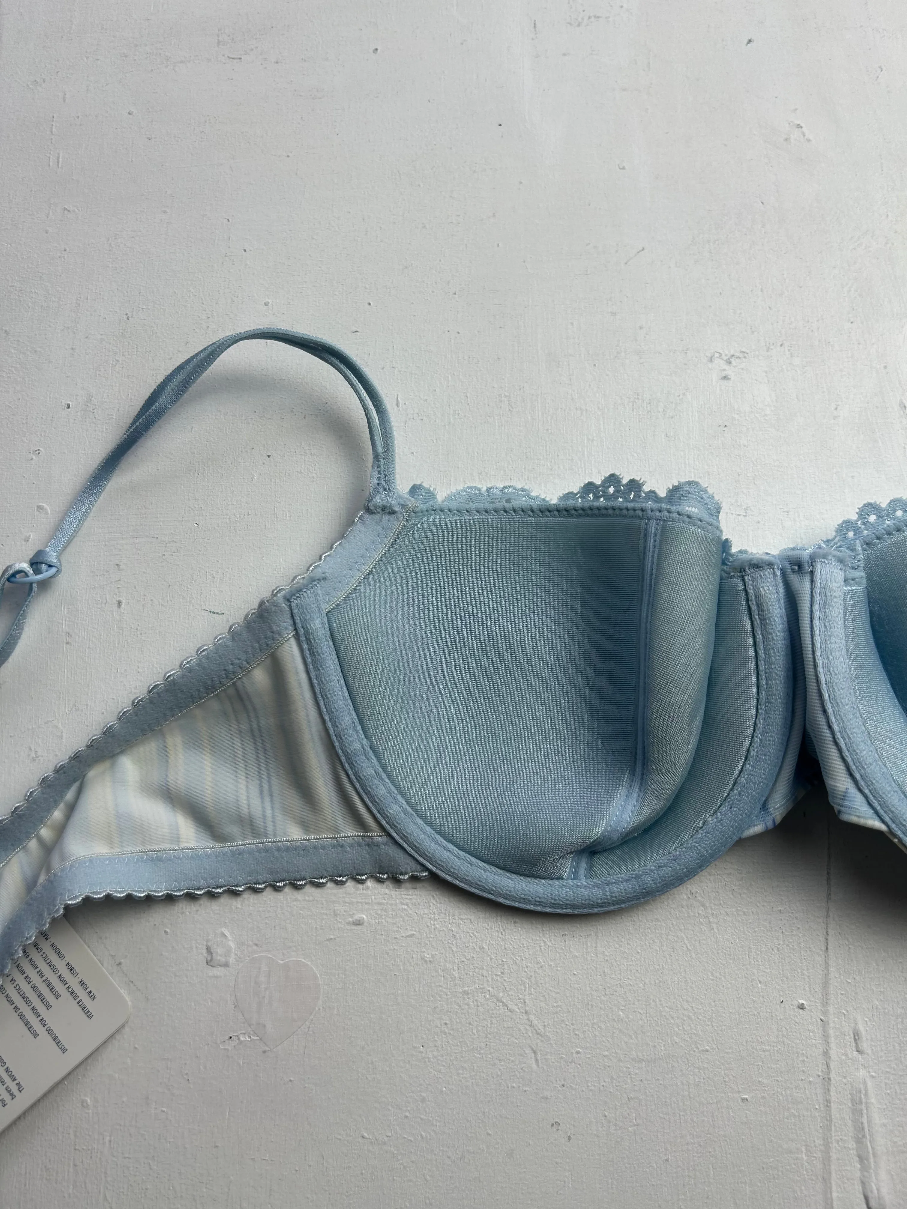 baby blue mesh lace balcony vintage bra