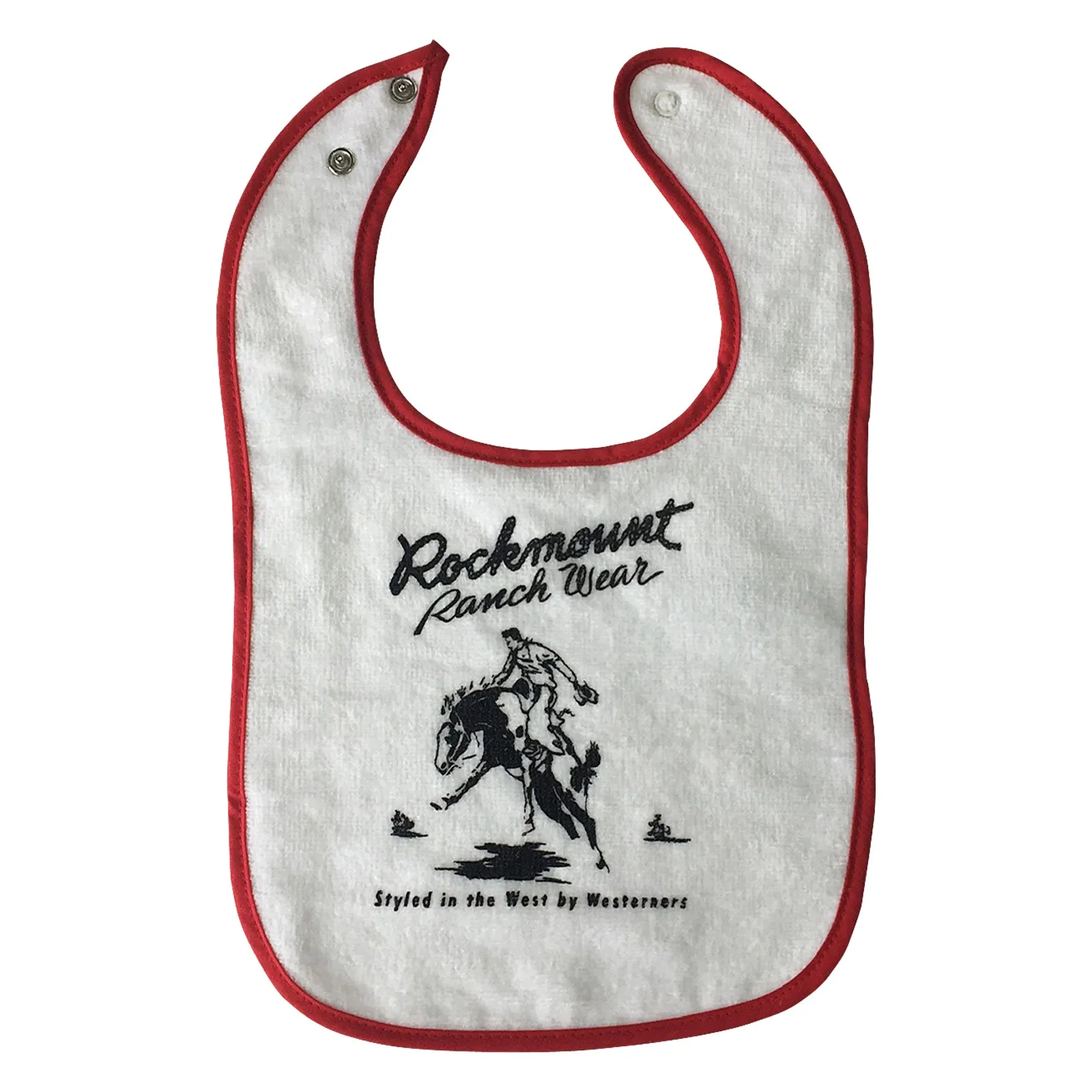 Baby Rockmount Bronc 100% Cotton Western Bib in Red