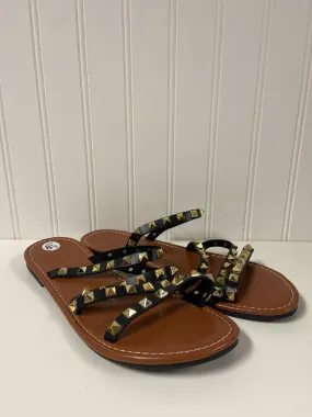 Black & Brown Sandals Flats Clothes Mentor, Size 8.5