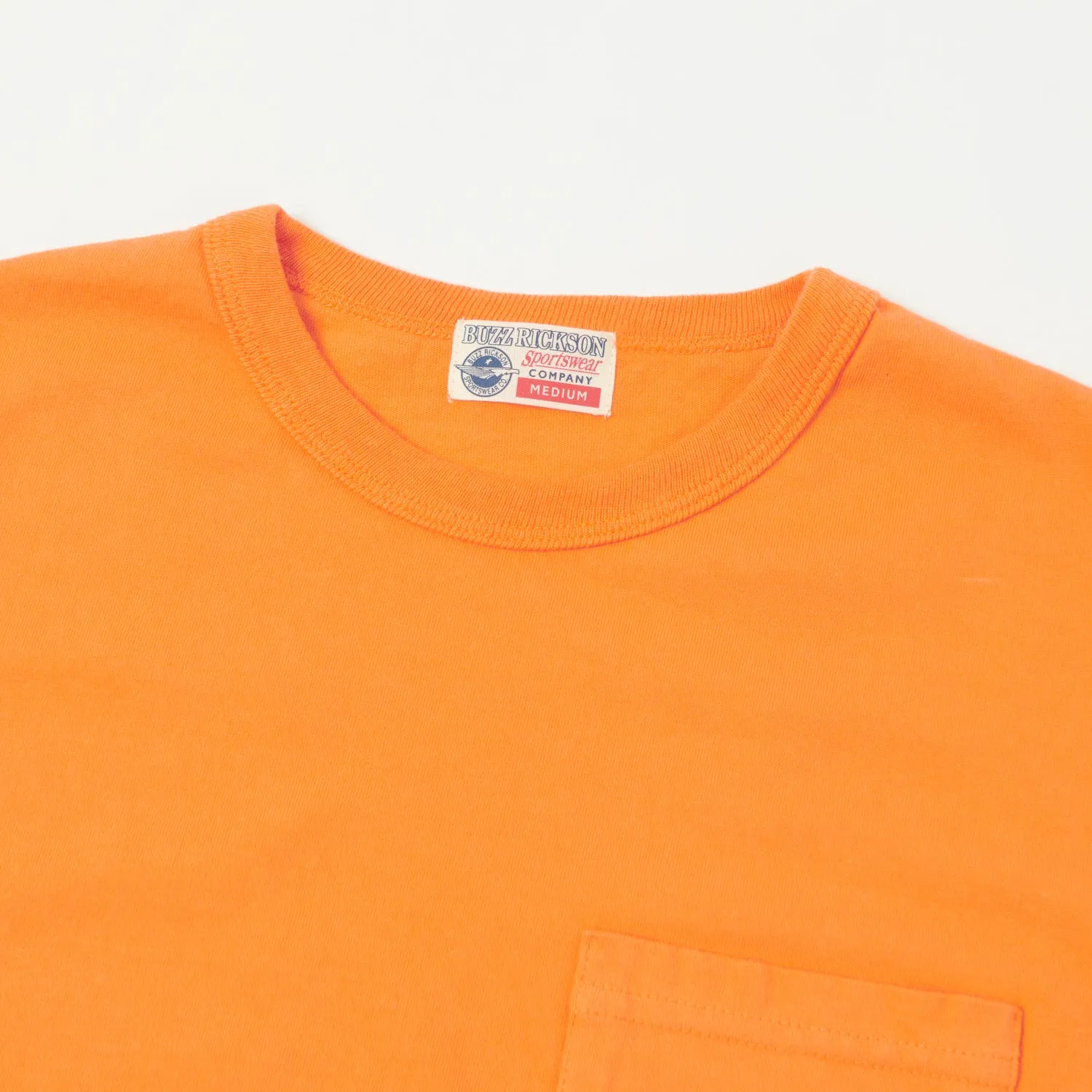 Buzz Rickson's Loopwheel Pocket Tee - Orange