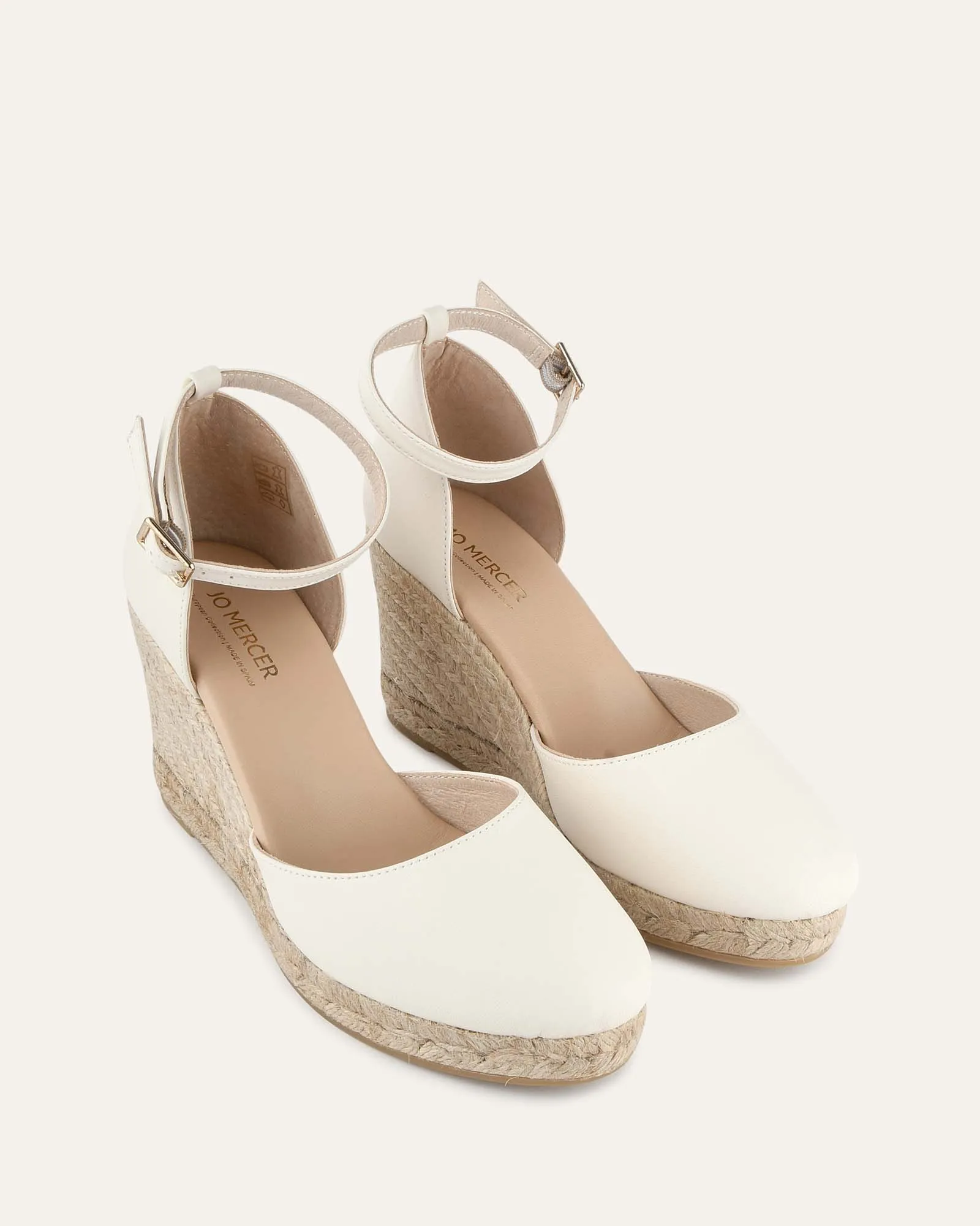 CAIRO HIGH HEEL ESPADRILLES OFF WHITE LEATHER