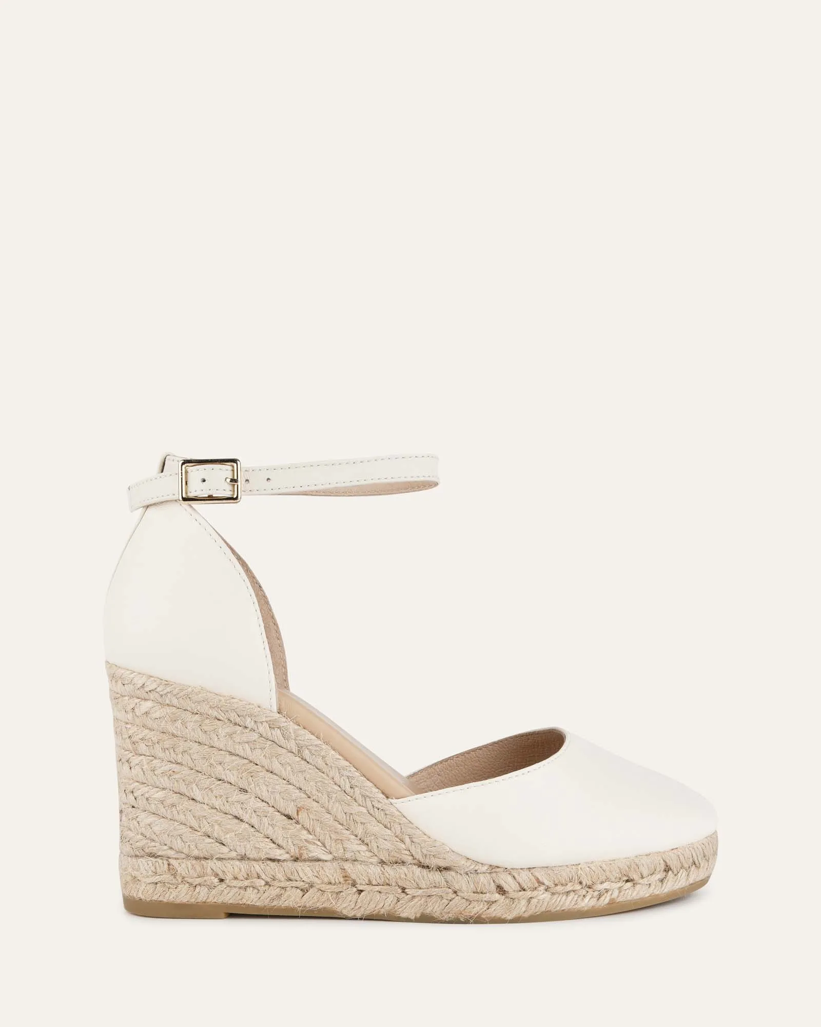 CAIRO HIGH HEEL ESPADRILLES OFF WHITE LEATHER