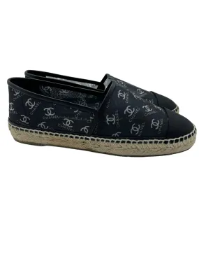 Chanel 19P Black & White Mesh CC Logo Size 40 Espadrilles