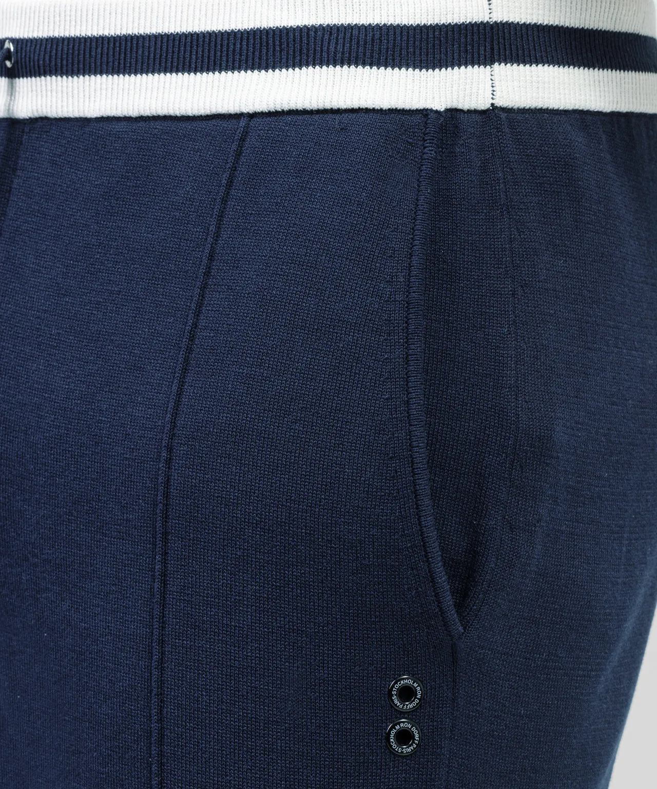 Cotton Silk Tennis Pants: Navy