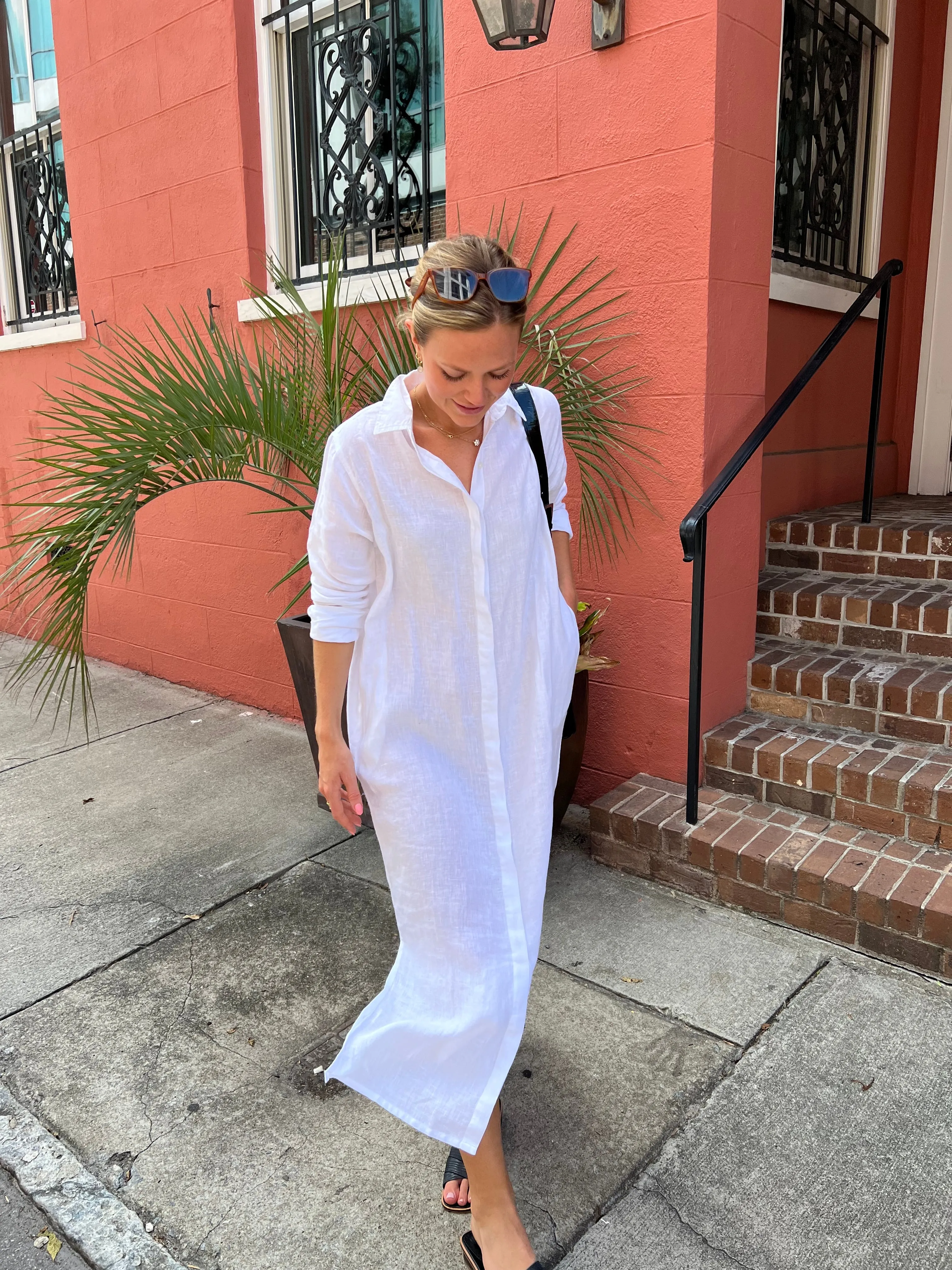 Elizabeth Maxi Dress White Linen