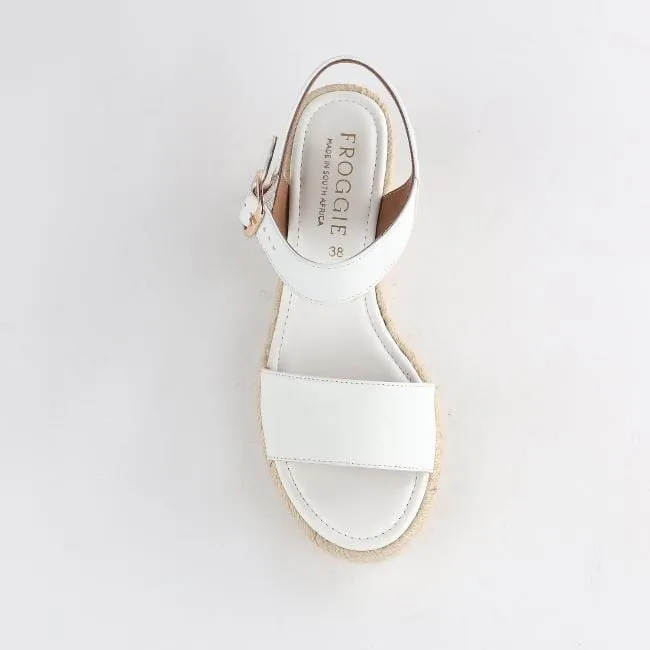 Espadrille Wedge Sandal in White - 12683