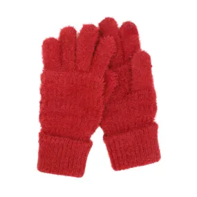 Fuzzy Cable Knit Smart Touch Gloves