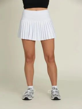 Gold Hinge 15" Pleated Tennis Skirt - Off White