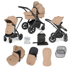 Ickle Bubba Stomp Luxe 2 in 1 Pushchair - Black / Desert / Black