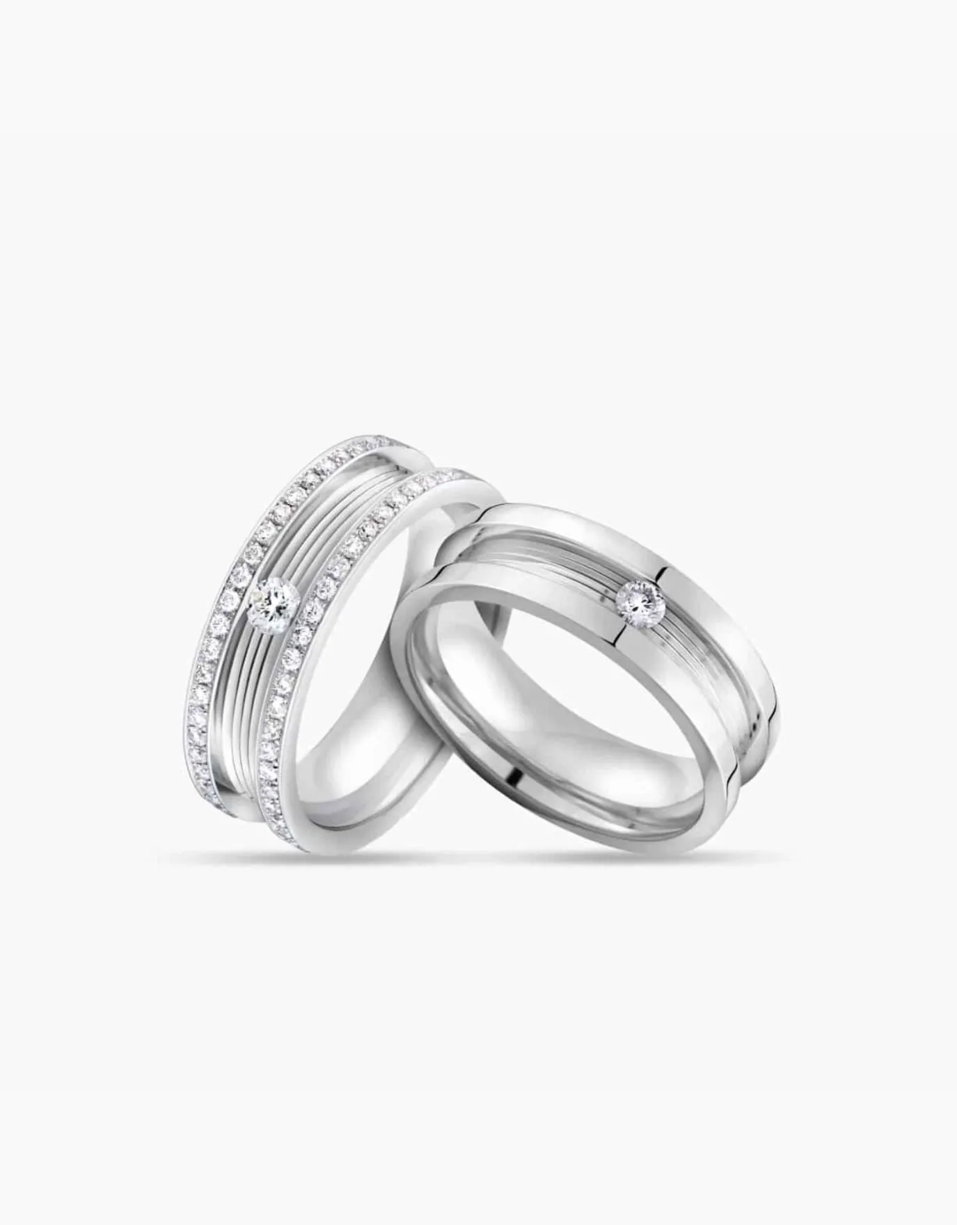 LVC Promise Eternity Wedding Band with a Center Solitaire Diamond