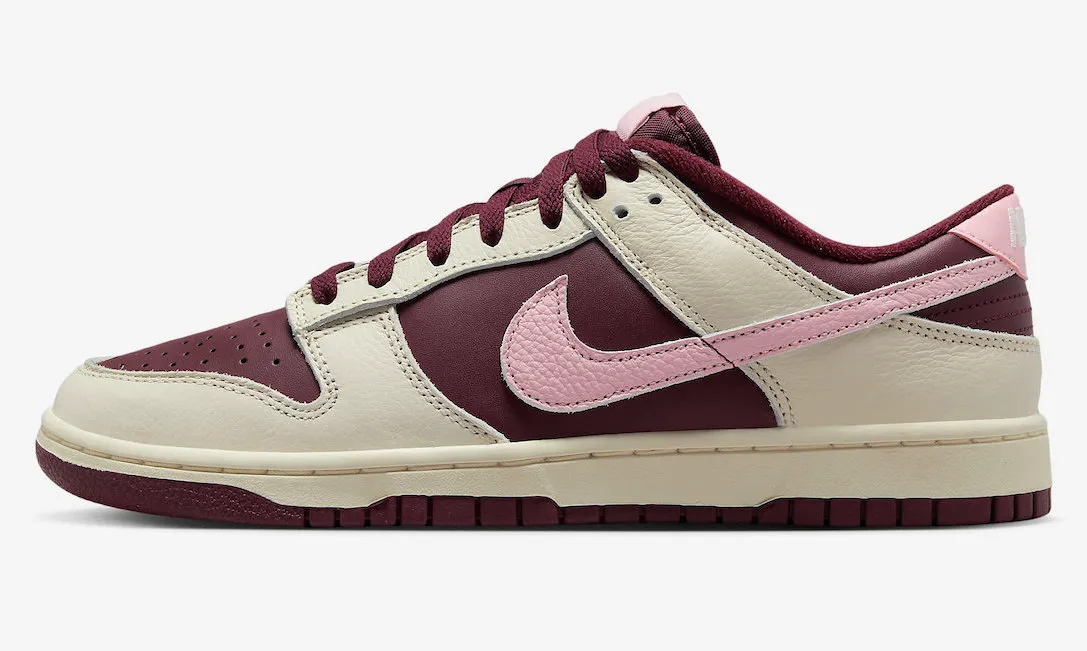 Nike Men's Dunk Low Retro RPM Shoes -  Pale Ivory / Medium Soft Pink / Night Maroon