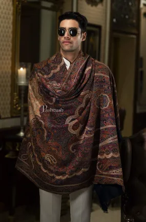 Pashtush Mens Antique Look Heritage Design, Jamawar Stole