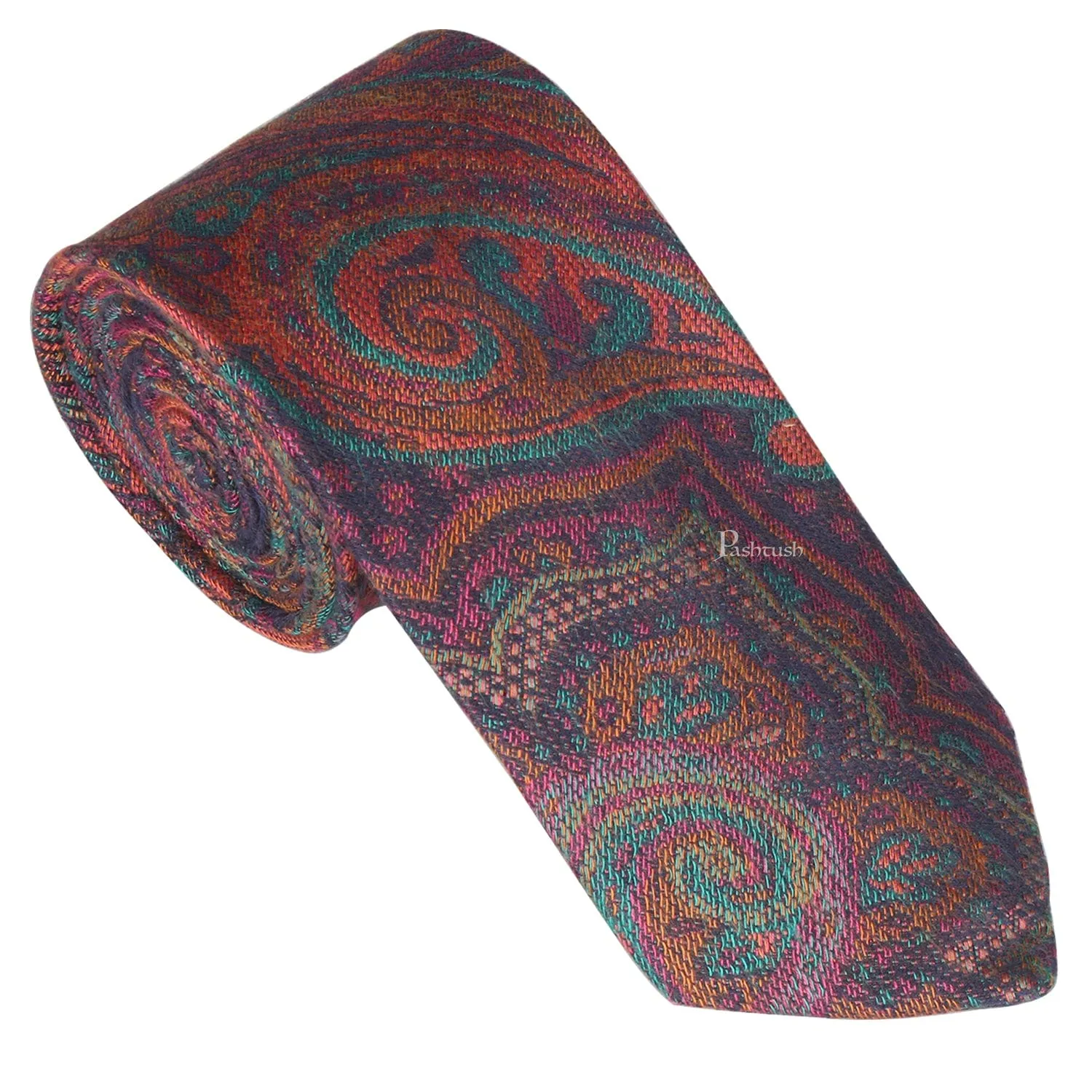 Pashtush mens Bamboo tie, Jacquard design, Multicolour