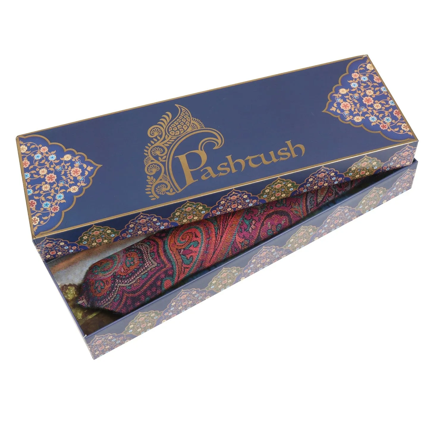 Pashtush mens Bamboo tie, Jacquard design, Multicolour