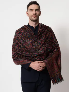 Pashtush mens faux pashmina stole, Ethnic design, Multicolour