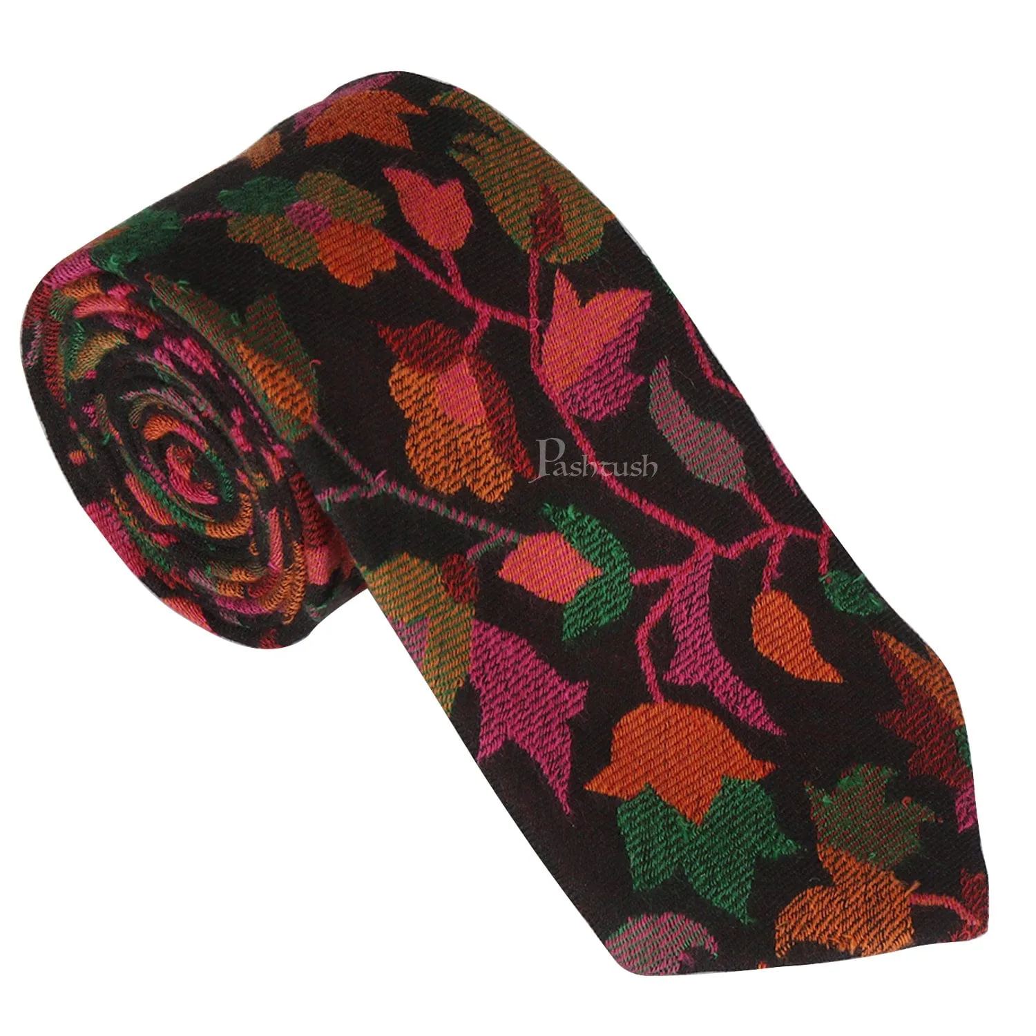 Pashtush mens Fine Wool tie, Jacquard design, Multicolour