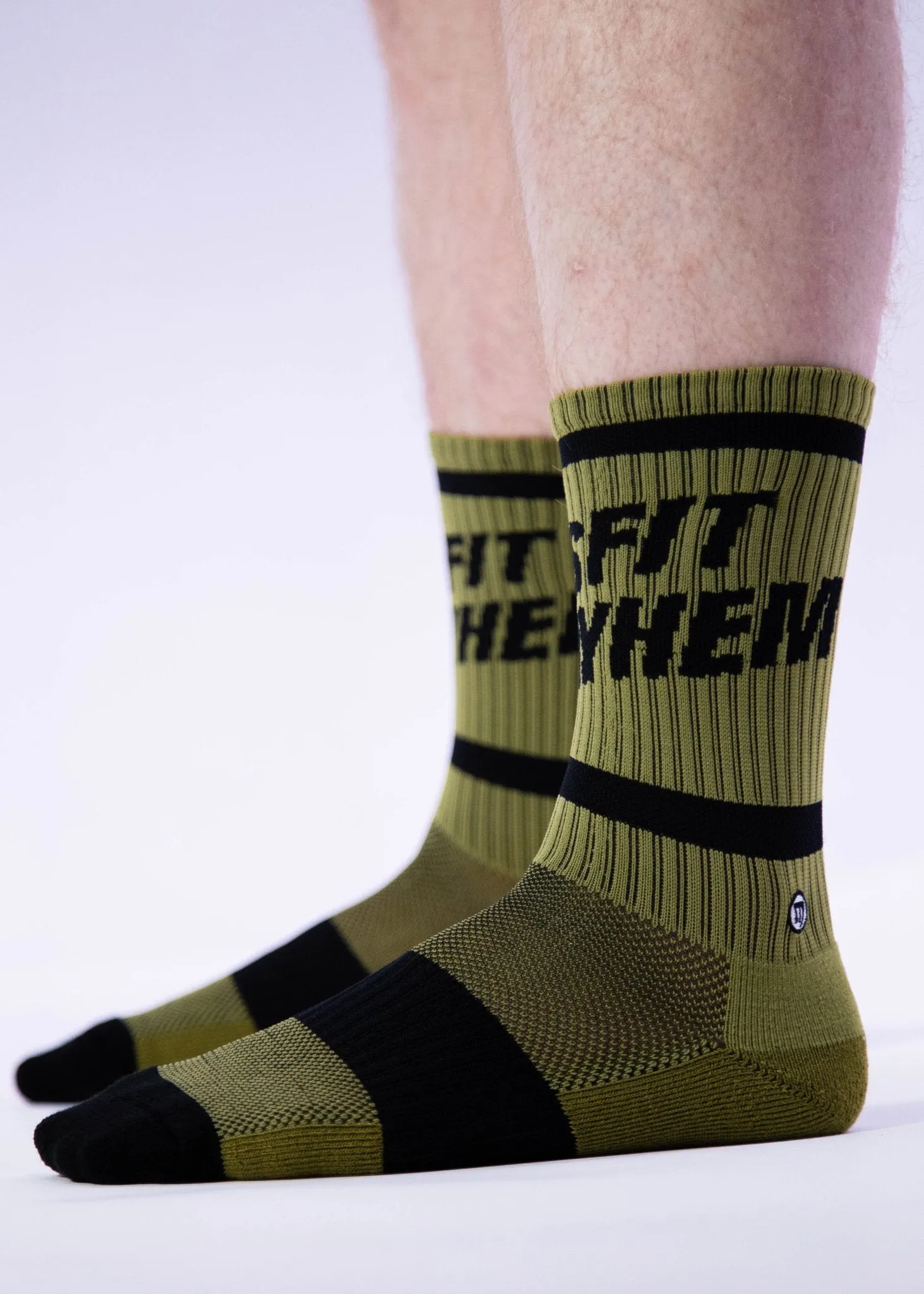 Performance Crew Socks: OD Green