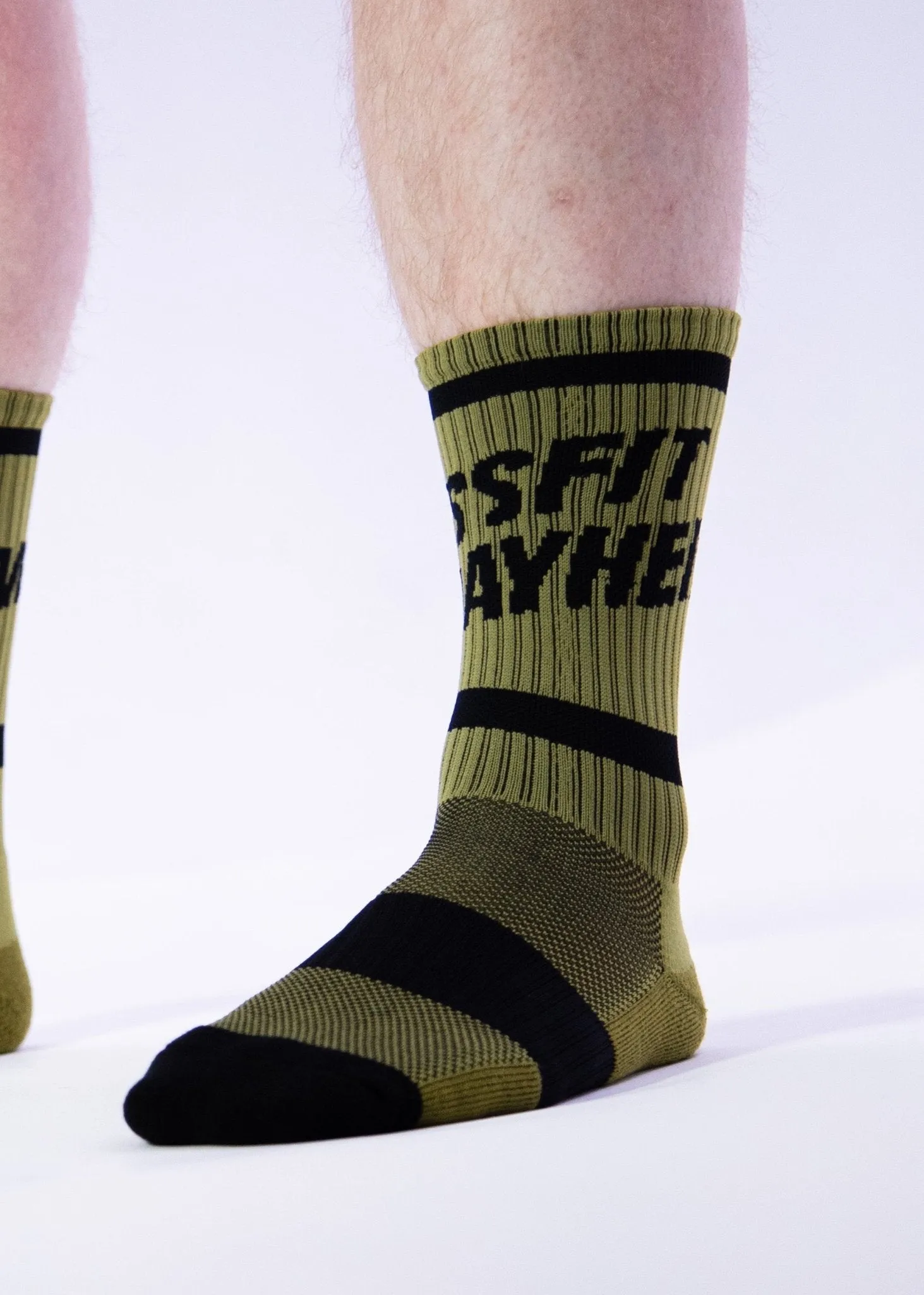 Performance Crew Socks: OD Green