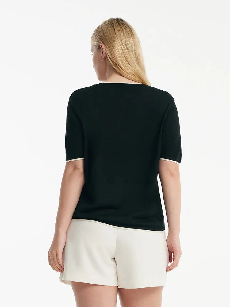 Pure Wool Short-Sleeved Pullover