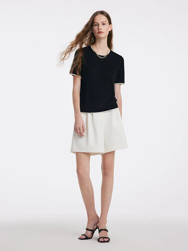 Pure Wool Short-Sleeved Pullover