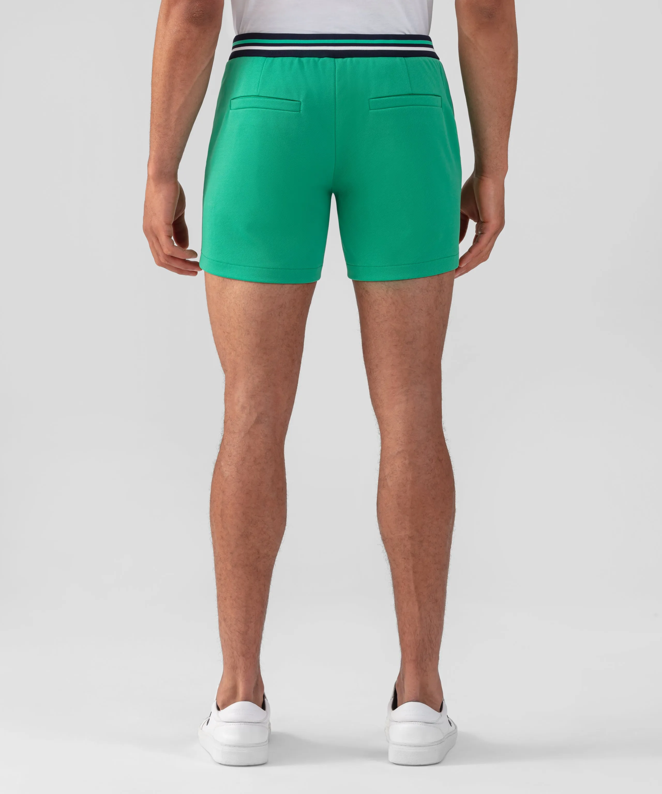 RD Tennis Shorts w. Striped Waist: Grass Green