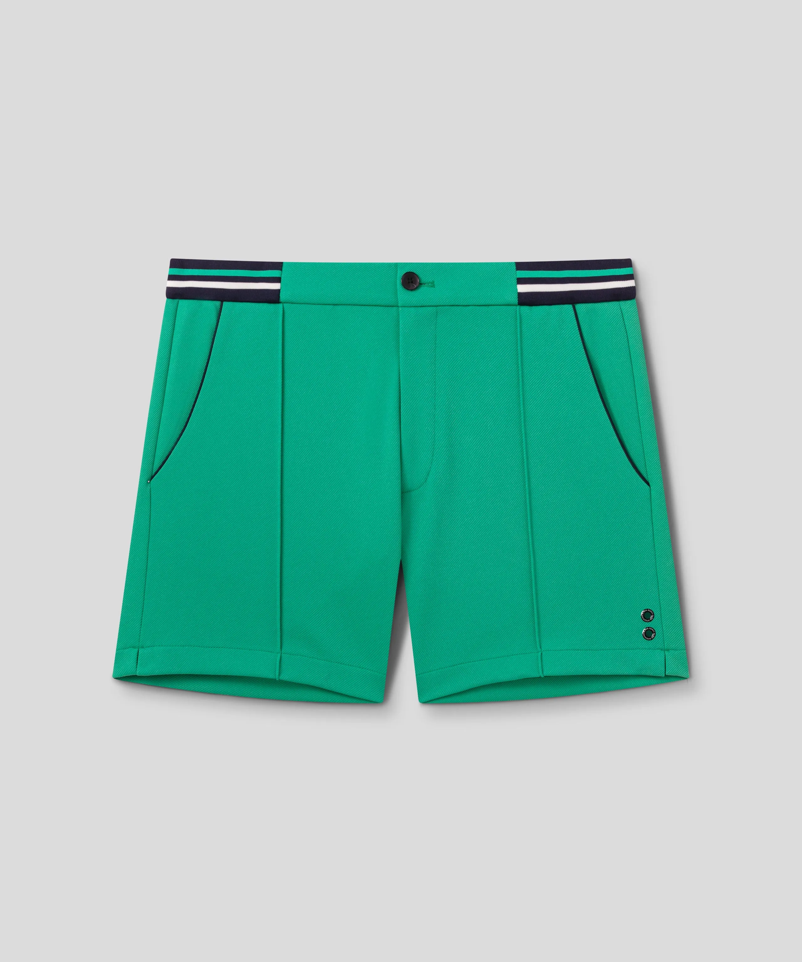 RD Tennis Shorts w. Striped Waist: Grass Green