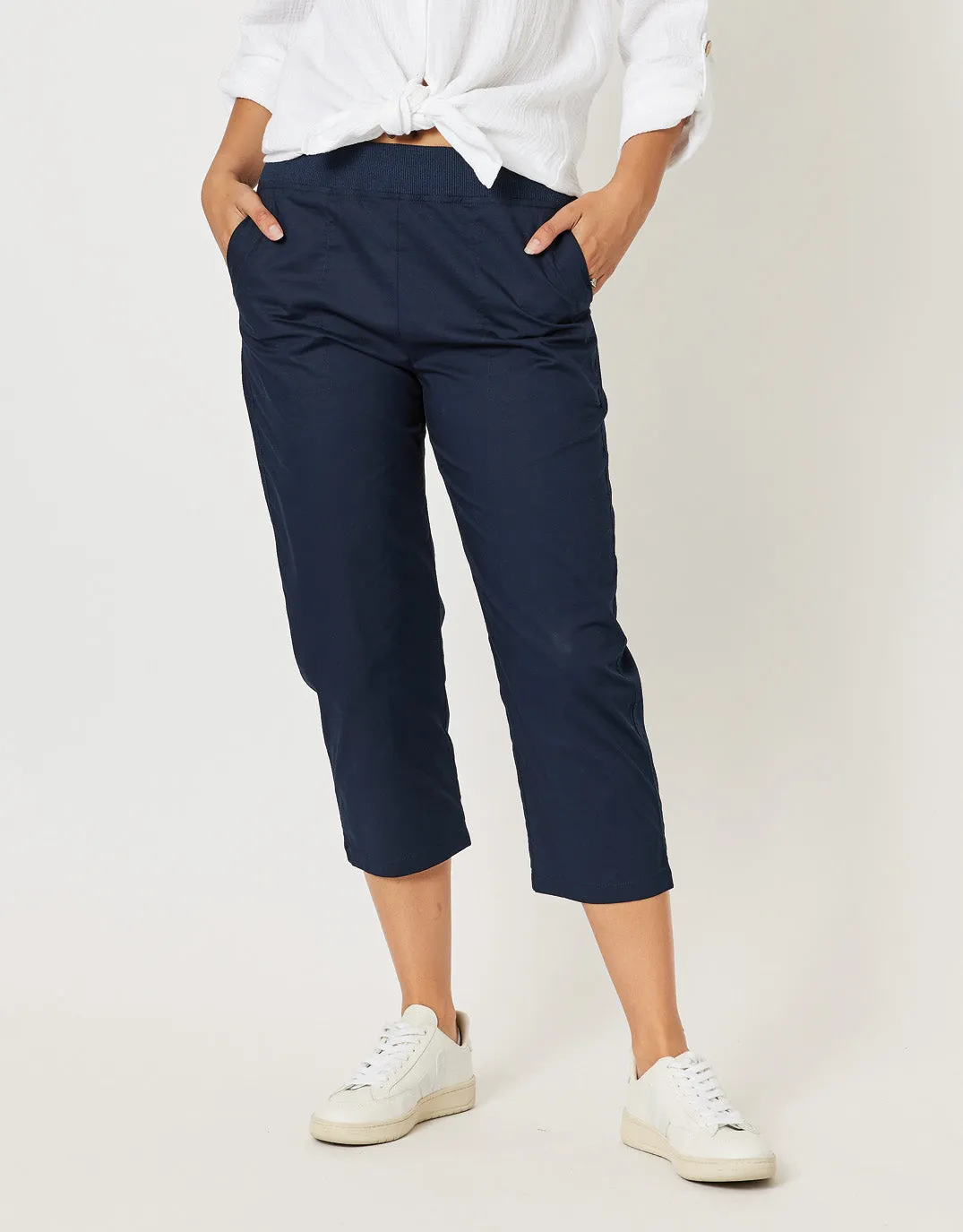 Santorini Cotton Pants - Navy