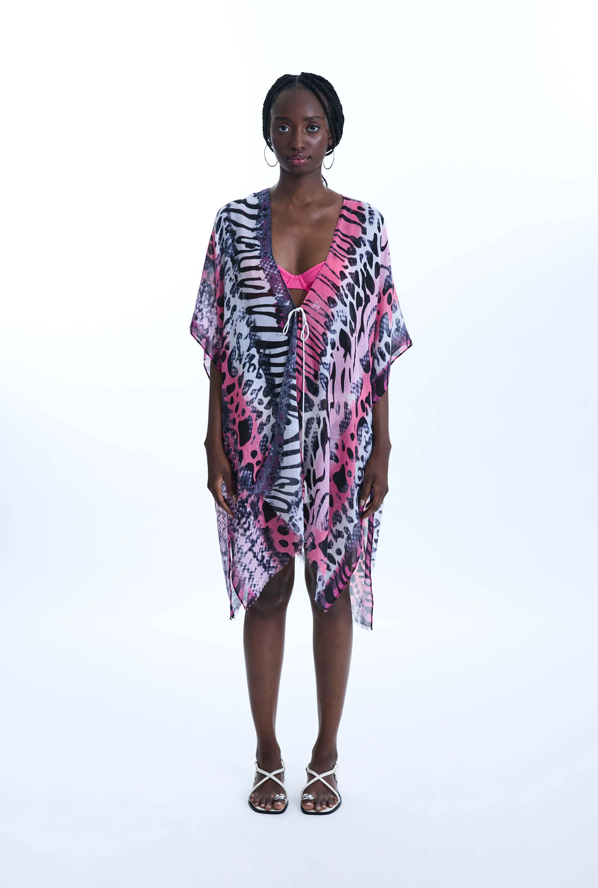 Savage Print Kaftan Pink