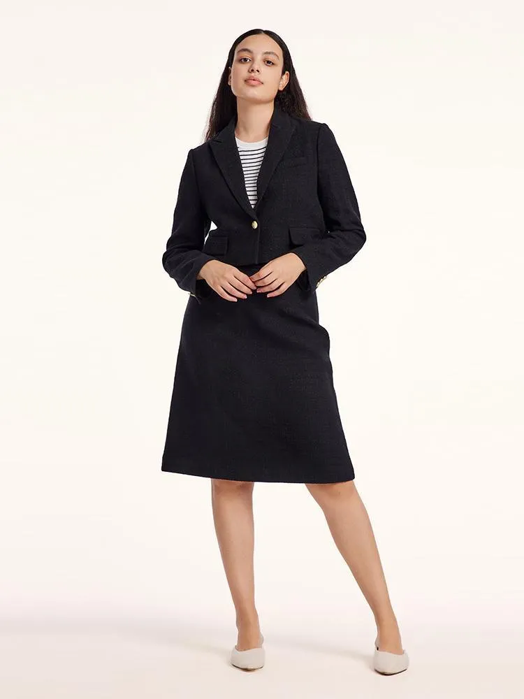 Short Blazer And A-line Women Skirt Two-Piece Suit