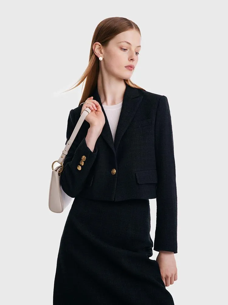 Short Blazer And A-line Women Skirt Two-Piece Suit