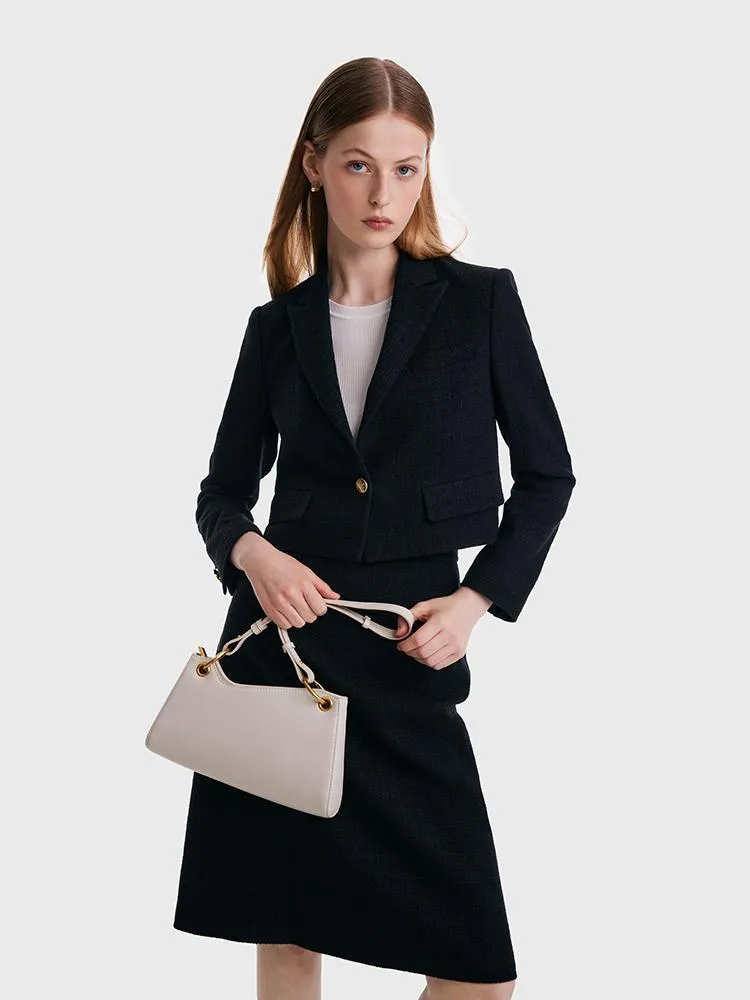 Short Blazer And A-line Women Skirt Two-Piece Suit