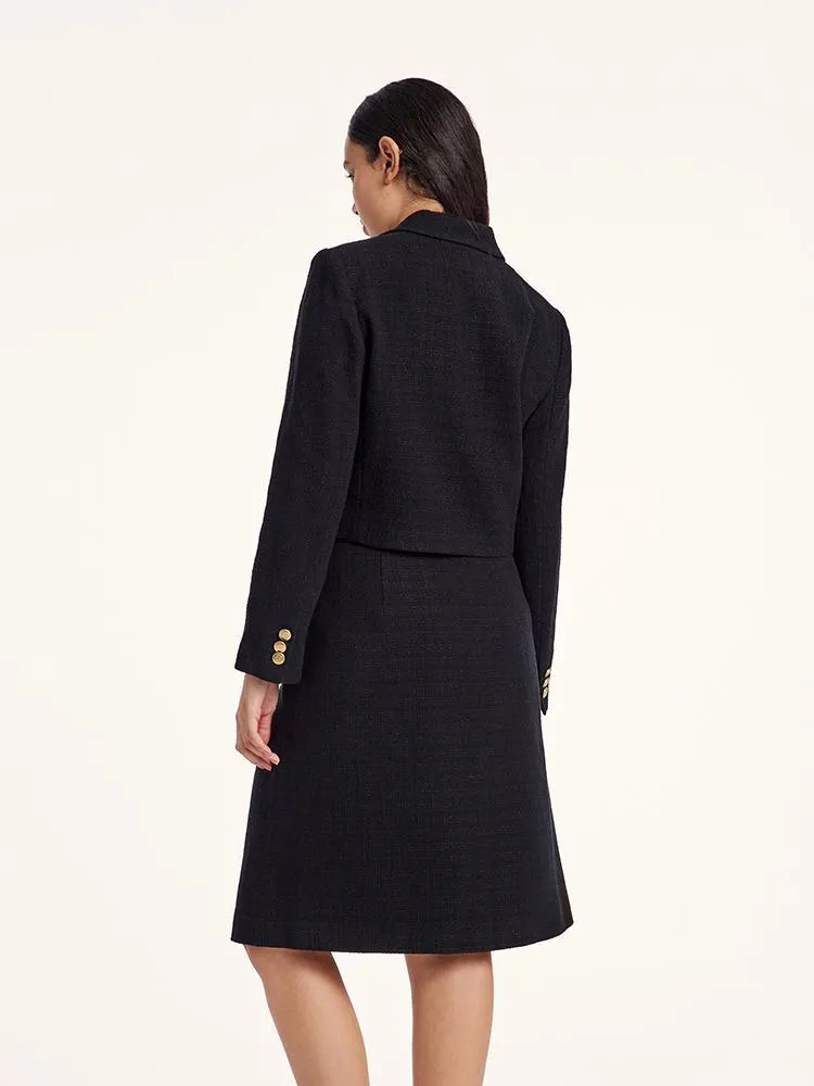 Short Blazer And A-line Women Skirt Two-Piece Suit