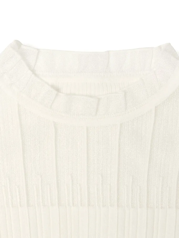 Tencel Wool Lace Ruffle Sweater