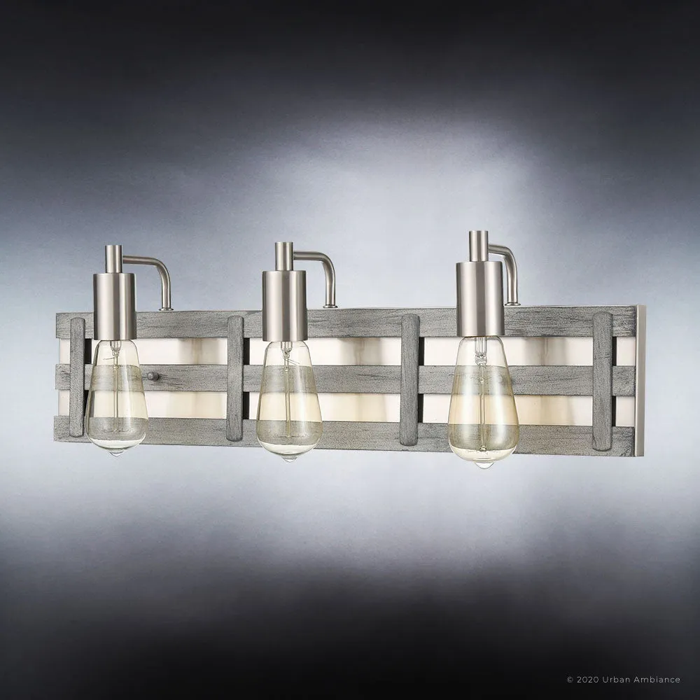 UEX2297 Modern Farmhouse Bath Light 7''H x 23''W, Satin Nickel Finish, Eastport Collection