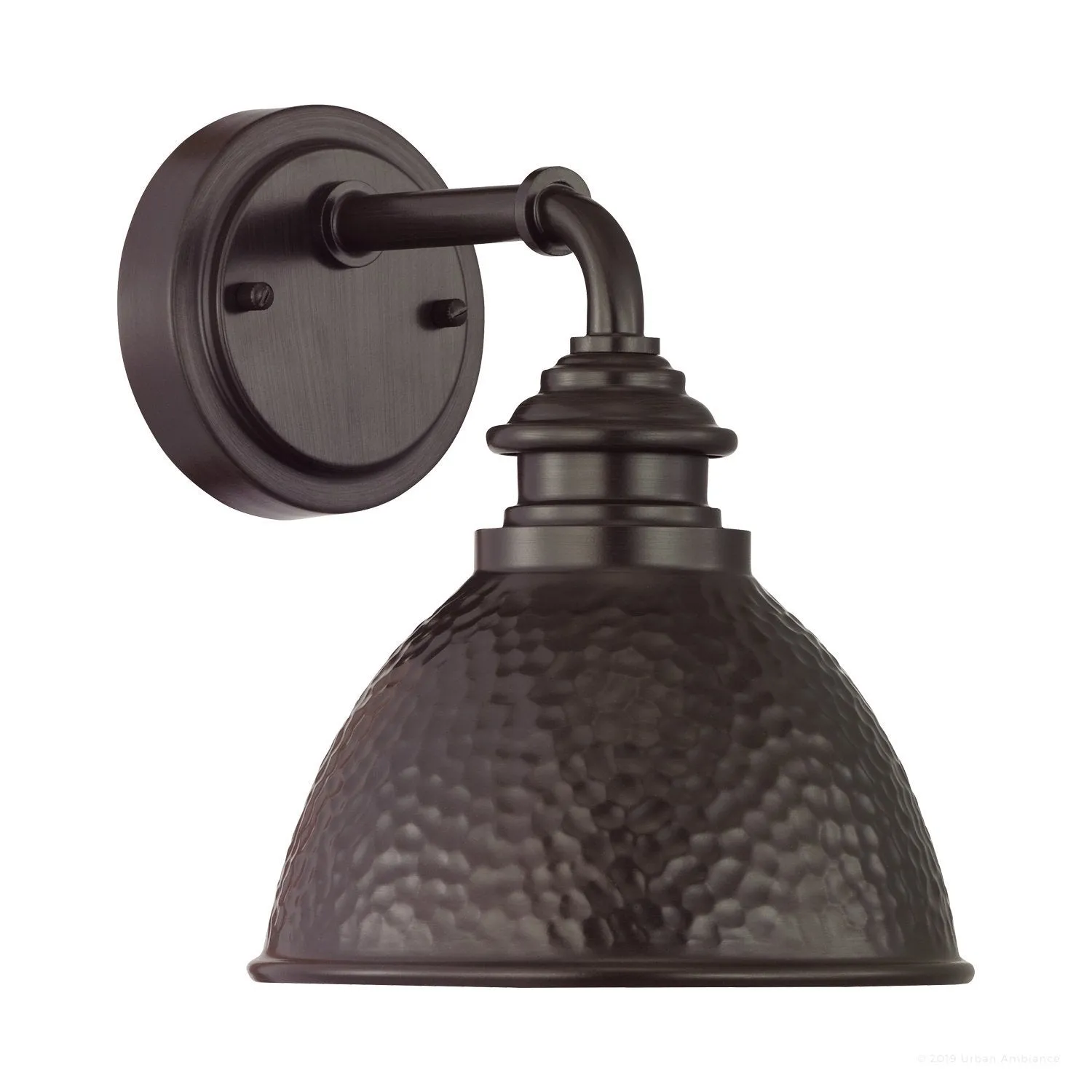 UHP1173 Hammered Outdoor Wall Light, 9-3/4" x 8", Olde Bronze Finish, Firenze Collection