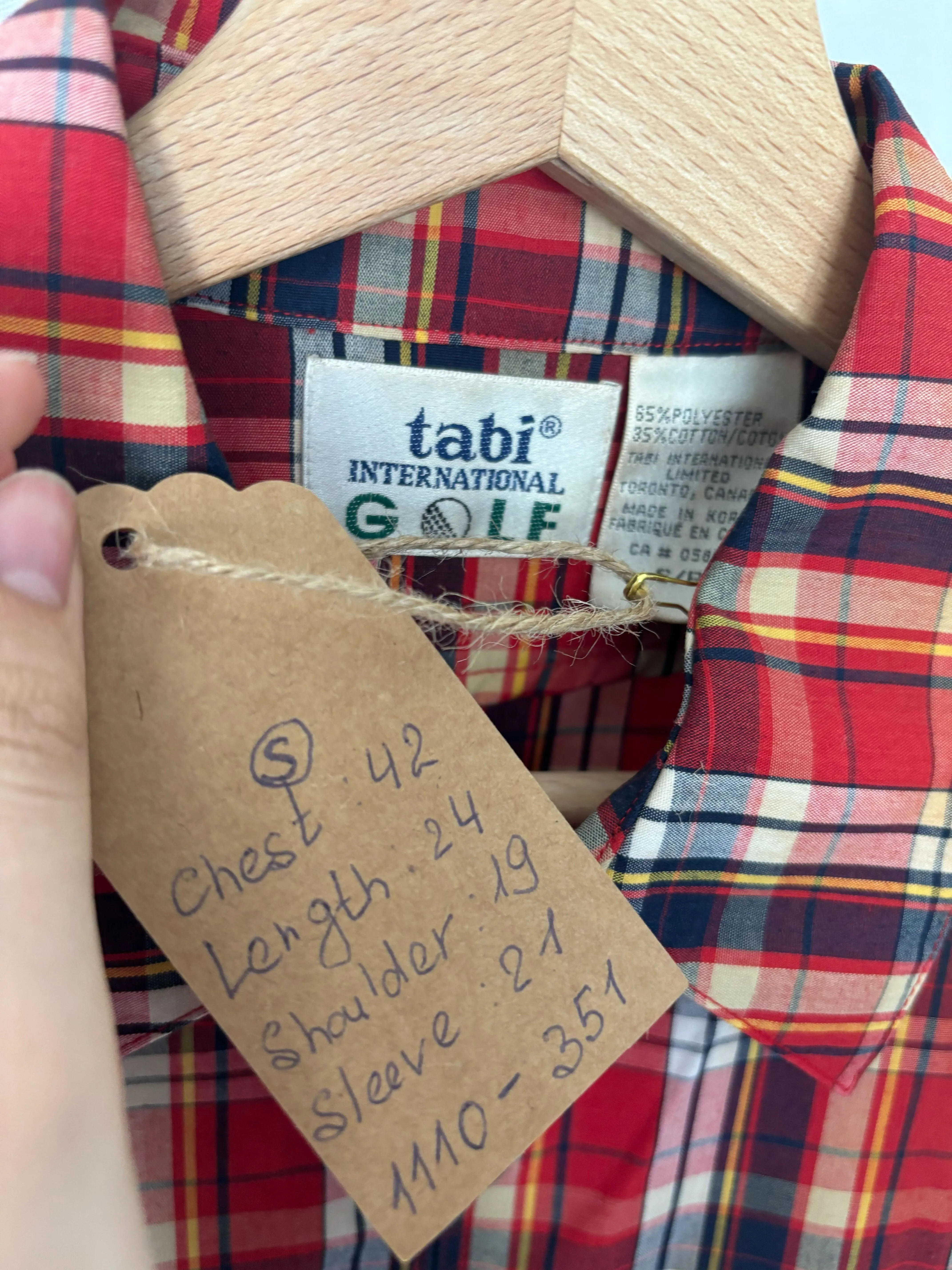 Vintage Tabi Brand Red Plaid Bomber