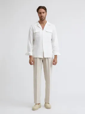 White Linen Camp Shirt