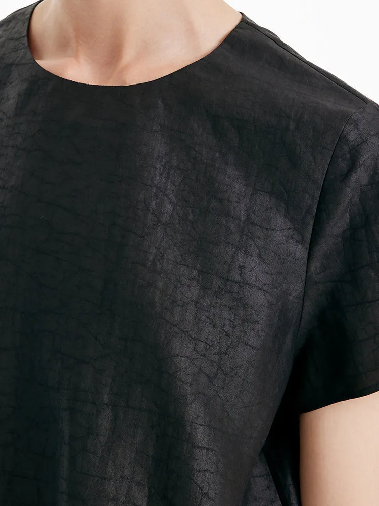 Xiang Yun Silk Short Sleeve Woven T-shirt