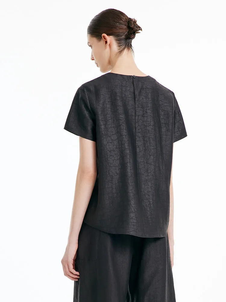 Xiang Yun Silk Short Sleeve Woven T-shirt