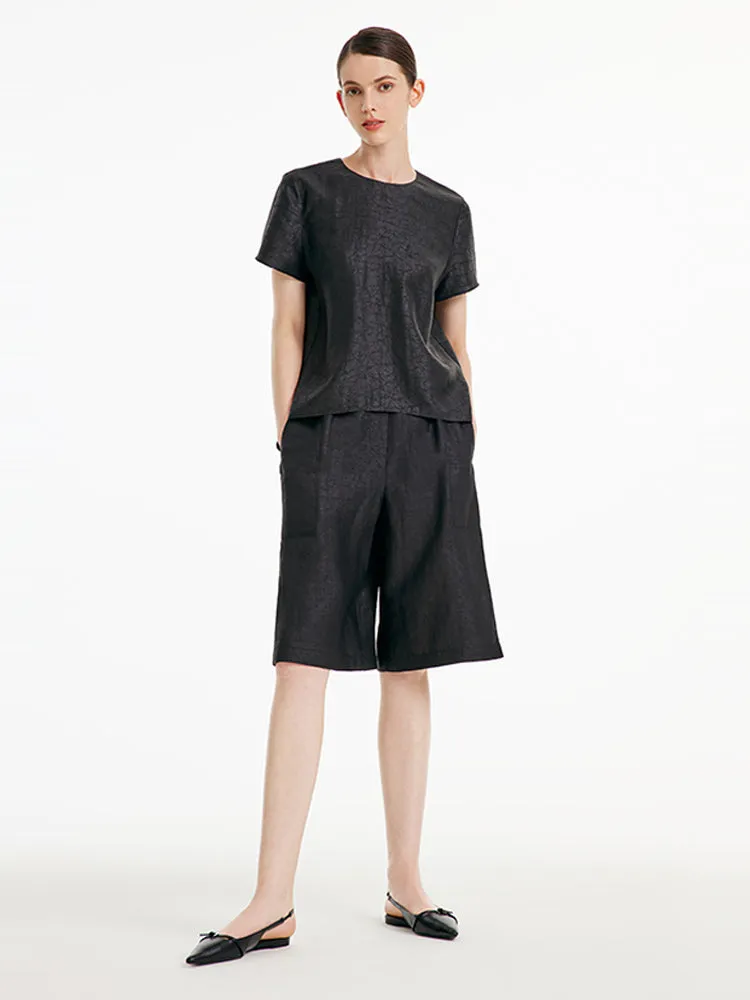 Xiang Yun Silk Short Sleeve Woven T-shirt