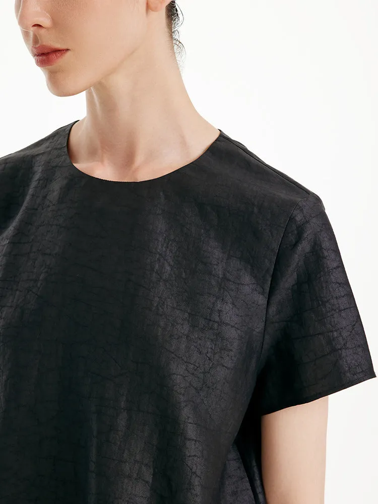 Xiang Yun Silk Short Sleeve Woven T-shirt