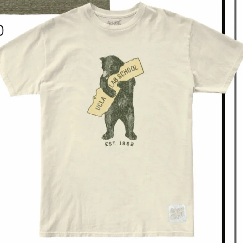 Youth Retro Brand T-Shirt-1882 Bear Hug -Military Green & Vintage White